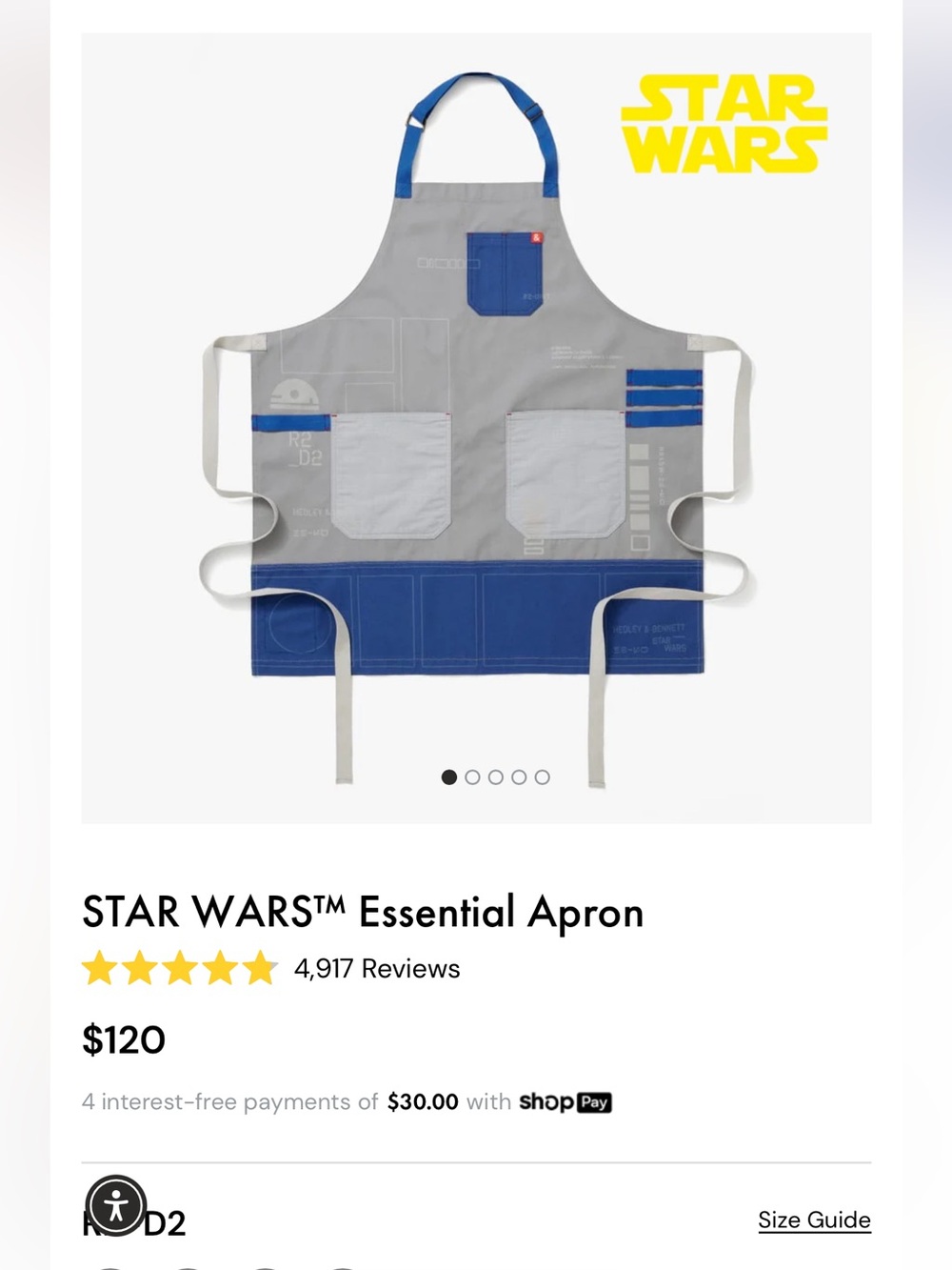 HEDLEY & BENNETT R2-D2 apron SOLD OUT - Picture 2 of 4